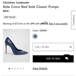UNOPENED LOUBOUTINS Kate Croco  SIZE 7.5 
WITH GIFT RECEIPT!FROM NEIMAN MARCUS